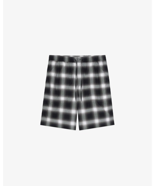 FRONT 11201(フロントワンワントゥーオーワン)の「Easy Fatigue Shorts/ Classic Ombre Check Rayon Gabardine(その他パンツ・メンズ・ブラック・S)」の1枚目の写真