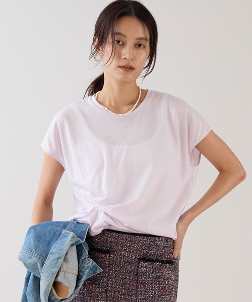 marmors(マルモア)の「【marmors】ウエストタックTシャツ(Tシャツ/カットソー・レディース・ホワイト/ピンク/グリーン/ブラウン・36)」の1枚目の写真