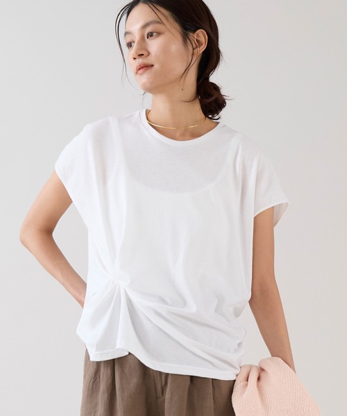 marmors(マルモア)の「【marmors】ウエストタックTシャツ(Tシャツ/カットソー・レディース・ホワイト/ピンク/グリーン/ブラウン・36)」の5枚目の写真