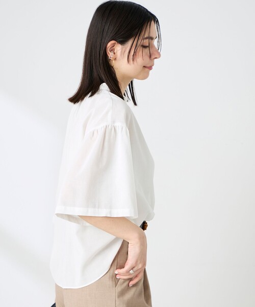 NOLLEY’S(ノーリーズ)の「ウォッシャブル袖2WAYシアーボイルブラウス(シャツ/ブラウス・レディース・ホワイト/ベビーピンク/ネイビー/イエロー・38/36)」の7枚目の写真