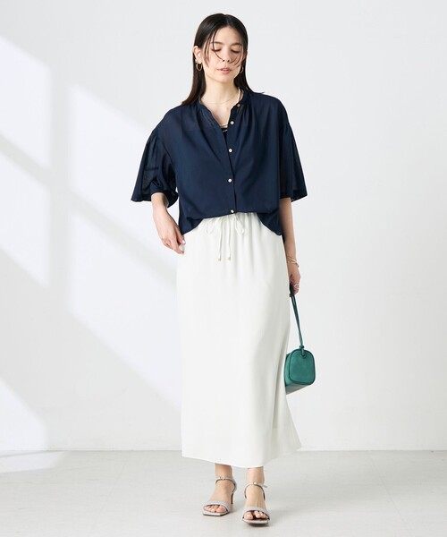 NOLLEY’S(ノーリーズ)の「ウォッシャブル袖2WAYシアーボイルブラウス(シャツ/ブラウス・レディース・ホワイト/ベビーピンク/ネイビー/イエロー・38/36)」の5枚目の写真