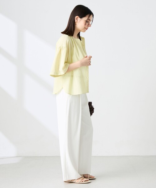 NOLLEY’S(ノーリーズ)の「【BECシリーズ】ウォッシャブル袖2WAYシアーボイルブラウス(シャツ/ブラウス・レディース・ホワイト/ベビーピンク/ネイビー/イエロー・38/36)」の5枚目の写真
