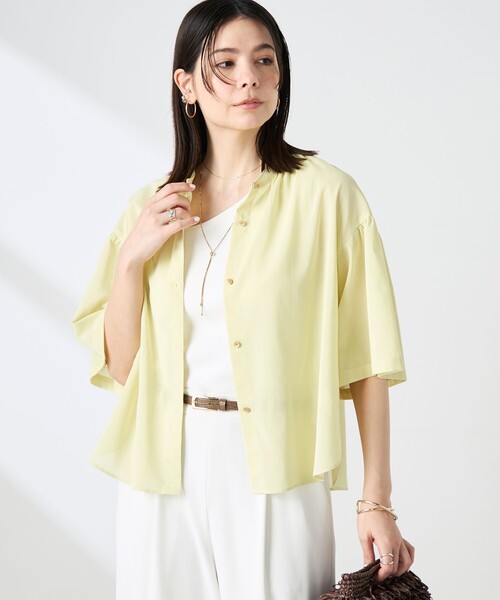 NOLLEY’S(ノーリーズ)の「【BECシリーズ】ウォッシャブル袖2WAYシアーボイルブラウス(シャツ/ブラウス・レディース・ホワイト/ベビーピンク/ネイビー/イエロー・38/36)」の7枚目の写真