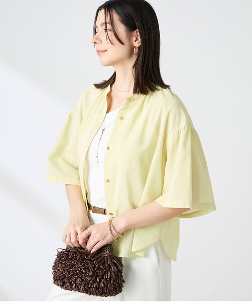 NOLLEY’S(ノーリーズ)の「【BECシリーズ】ウォッシャブル袖2WAYシアーボイルブラウス(シャツ/ブラウス・レディース・ホワイト/ベビーピンク/ネイビー/イエロー・38/36)」の8枚目の写真