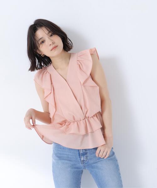 NATURAL BEAUTY BASIC(ナチュラルビューティーベーシック)の「【山本里菜さんコラボ】ラッフル楊柳ペプラムブラウス(シャツ/ブラウス・レディース・ブルー/オフホワイト/ピンク・SMALL/MEDIUM)」の19枚目の写真