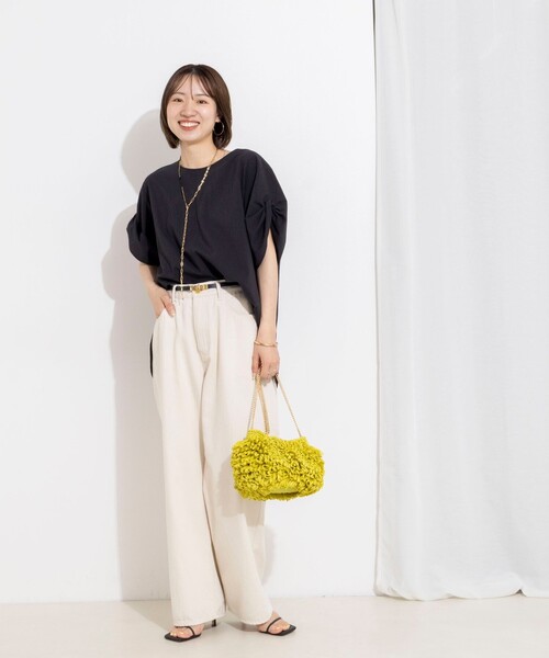 Rie Miller（リエミラー）の「ウォッシャブル２WAYブラウスシアーサッカー（シャツ/ブラウス・レディース・ネイビー/キナリ/ブラック・38）」の17枚目の写真
