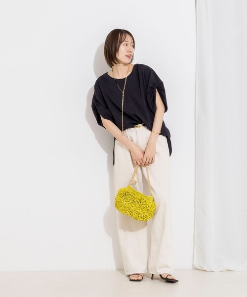 Rie Miller（リエミラー）の「ウォッシャブル２WAYブラウスシアーサッカー（シャツ/ブラウス・レディース・ネイビー/キナリ/ブラック・38）」の19枚目の写真