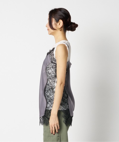 HELIOPOLE（エリオポール）の「SATIN LACE CAMISOLE（キャミソール・レディース・グレー/ブラック・38）」の4枚目の写真