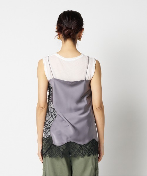 HELIOPOLE（エリオポール）の「SATIN LACE CAMISOLE（キャミソール・レディース・グレー/ブラック・38）」の5枚目の写真