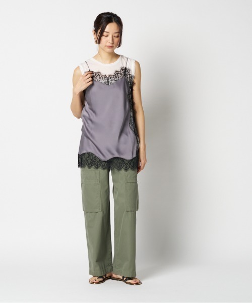HELIOPOLE（エリオポール）の「SATIN LACE CAMISOLE（キャミソール・レディース・グレー/ブラック・38）」の7枚目の写真