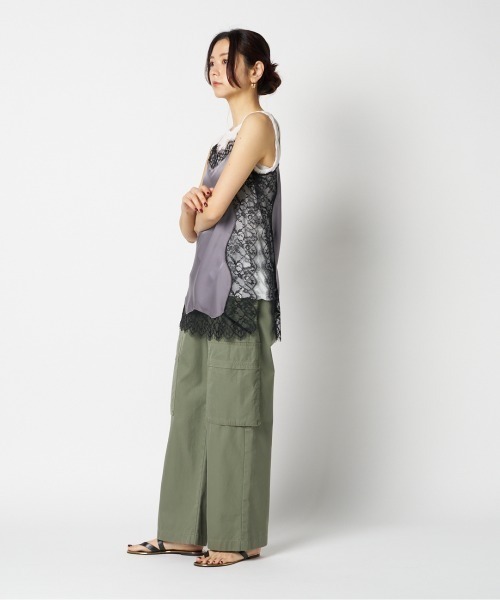 HELIOPOLE（エリオポール）の「SATIN LACE CAMISOLE（キャミソール・レディース・グレー/ブラック・38）」の8枚目の写真