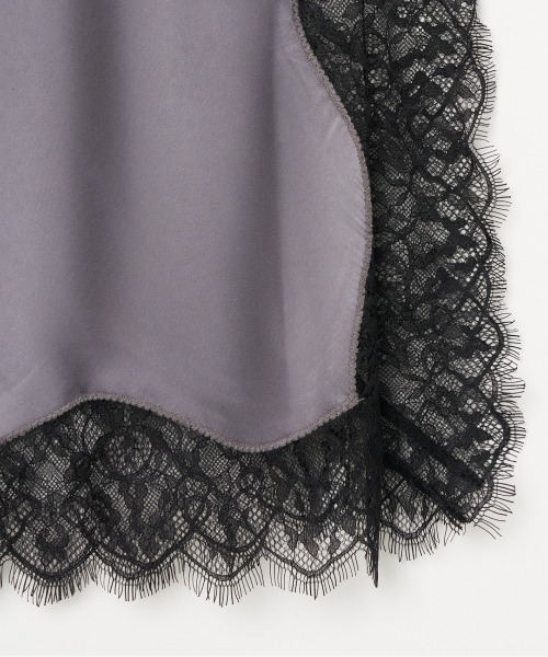 HELIOPOLE（エリオポール）の「SATIN LACE CAMISOLE（キャミソール・レディース・グレー/ブラック・38）」の12枚目の写真