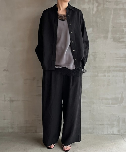 HELIOPOLE（エリオポール）の「SATIN LACE CAMISOLE（キャミソール・レディース・グレー/ブラック・38）」の20枚目の写真