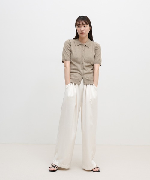 select MOCA（セレクトモカ）の「フロントボタンサマーポロニット（ニット/セーター・レディース・グレイッシュブルー/グレイッシュベージュ/チャコールグレー・FREE）」の9枚目の写真