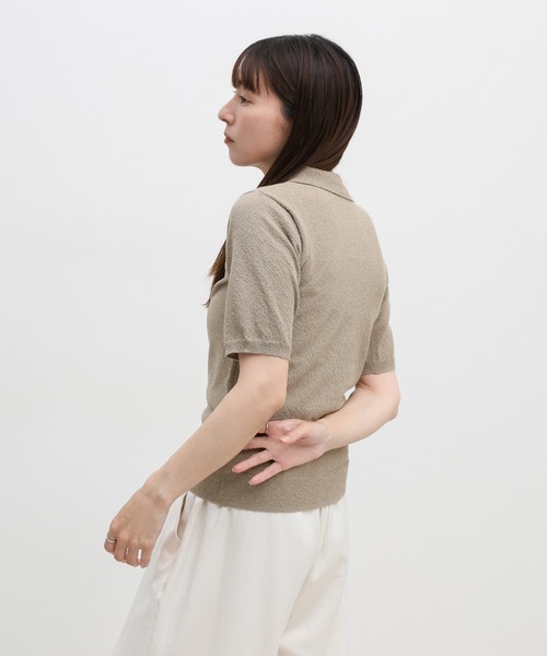 select MOCA（セレクトモカ）の「フロントボタンサマーポロニット（ニット/セーター・レディース・グレイッシュブルー/グレイッシュベージュ/チャコールグレー・FREE）」の15枚目の写真