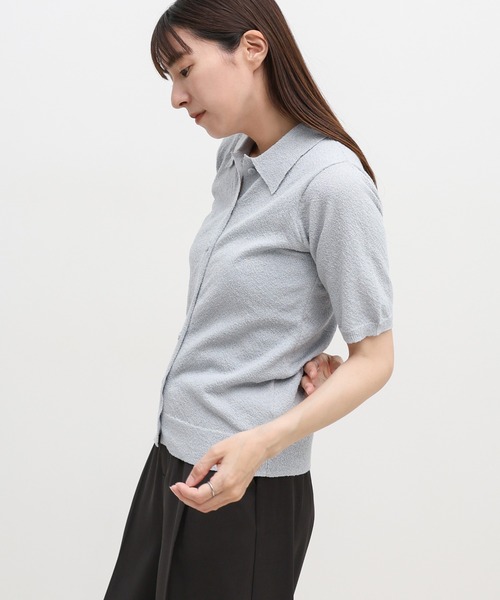 select MOCA（セレクトモカ）の「フロントボタンサマーポロニット（ニット/セーター・レディース・グレイッシュブルー/グレイッシュベージュ/チャコールグレー・FREE）」の18枚目の写真