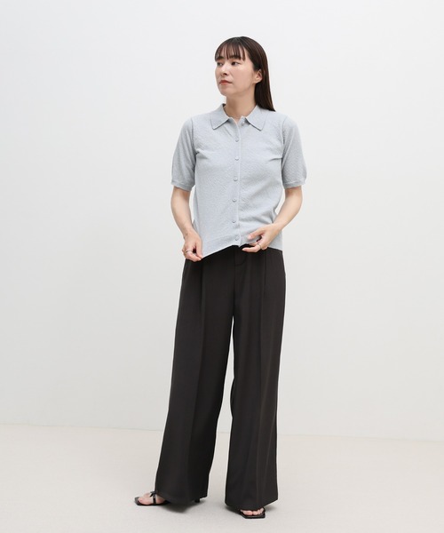 select MOCA（セレクトモカ）の「フロントボタンサマーポロニット（ニット/セーター・レディース・グレイッシュブルー/グレイッシュベージュ/チャコールグレー・FREE）」の20枚目の写真
