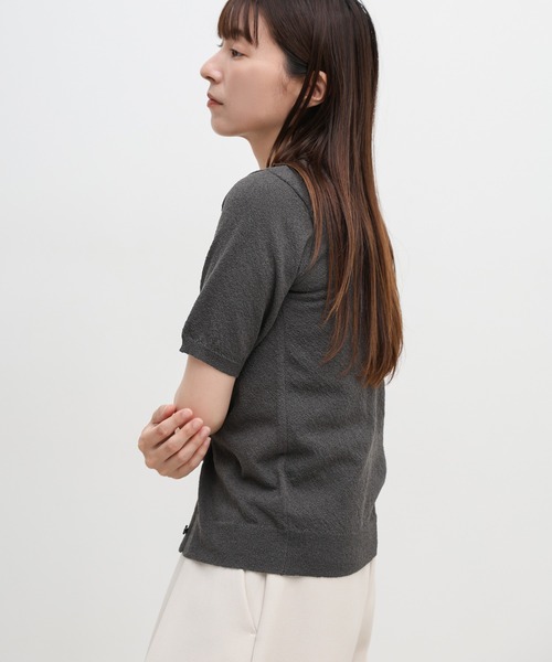 select MOCA(セレクトモカ)の「フロントボタンサマーポロニット(ニット/セーター・レディース・グレイッシュブルー/グレイッシュベージュ/チャコールグレー・FREE)」の16枚目の写真