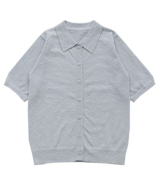 select MOCA(セレクトモカ)の「フロントボタンサマーポロニット(ニット/セーター・レディース・グレイッシュブルー/グレイッシュベージュ/チャコールグレー・FREE)」の21枚目の写真