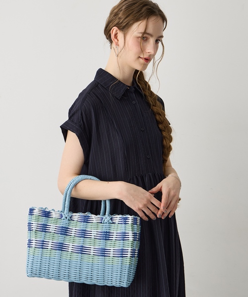 LE SOUK HOLIDAY(ルスークホリデー)の「【CASSELINI】パターンマルシェバッグ(トートバッグ・レディース・ブラック/サックスブルー・フリー)」の3枚目の写真