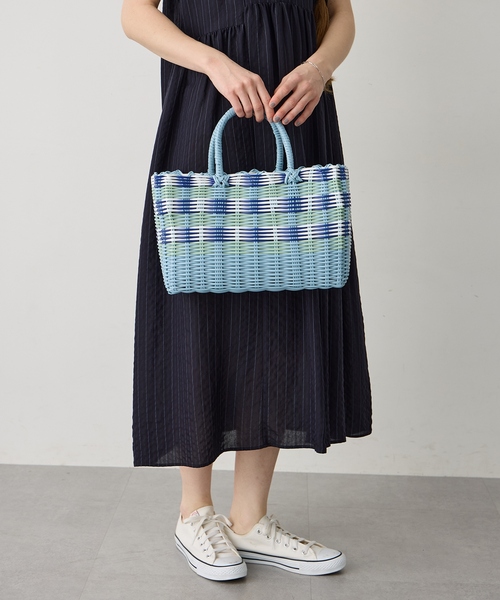 LE SOUK HOLIDAY(ルスークホリデー)の「【CASSELINI】パターンマルシェバッグ(トートバッグ・レディース・ブラック/サックスブルー・フリー)」の6枚目の写真