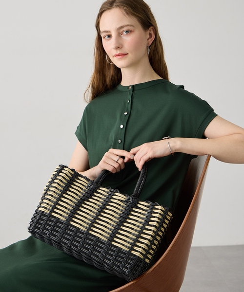 LE SOUK HOLIDAY(ルスークホリデー)の「【CASSELINI】パターンマルシェバッグ(トートバッグ・レディース・ブラック/サックスブルー・フリー)」の1枚目の写真
