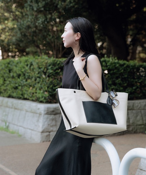 E'POR（エポール）の「【E'POR】【A4/PC対応・内側撥水・軽量】SAIL BAG(セイルバッグ)（トートバッグ・レディース・ベージュ/ブラウン・FREE）」の14枚目の写真