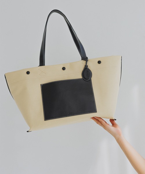 E'POR（エポール）の「【E'POR】【A4/PC対応・内側撥水・軽量】SAIL BAG(セイルバッグ)（トートバッグ・レディース・ベージュ/ブラウン・FREE）」の15枚目の写真