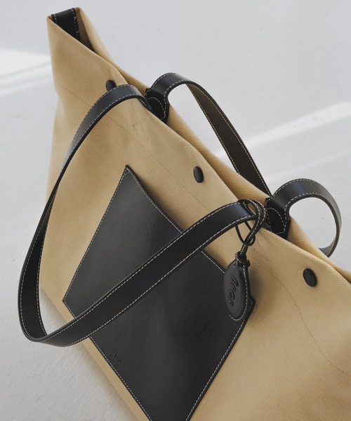 E'POR（エポール）の「【E'POR】【A4/PC対応・内側撥水・軽量】SAIL BAG(セイルバッグ)（トートバッグ・レディース・ベージュ/ブラウン・FREE）」の16枚目の写真