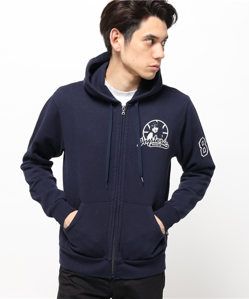 HYSTERIC GLAMOUR（ヒステリックグラマー）の「HYS ROKET pt PK（パーカー・メンズ・ネイビー/トップグレー/ホワイト・SMALL/LARGE/MEDIUM）」の3枚目の写真