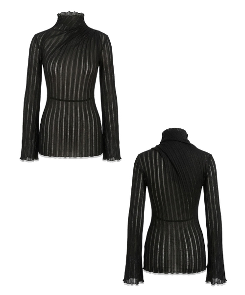 RECULER(ルキュレ)の「See-through turtleneck T-shirts Black (Ver. SS)(Tシャツ/カットソー・レディース・その他・SMALL/LARGE)」の5枚目の写真