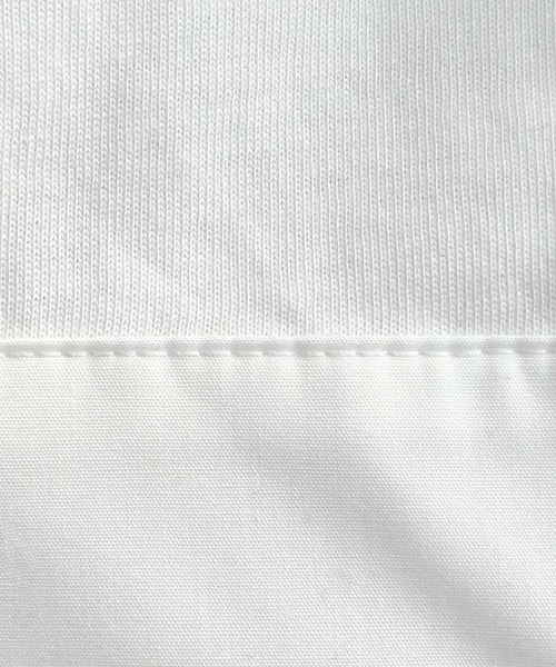 LAVEANGE(ラビアンジェ)の「シャツレイヤード風ドッキングプルオーバー(Tシャツ/カットソー・レディース・オフホワイト/ブラック・4L/M/5L/LL/3L)」の4枚目の写真