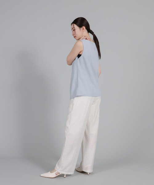 select MOCA Et(セレクトモカエト)の「【Et】Asymmetrical Sleeveless Blouse(シャツ/ブラウス・レディース・ホワイト/サックスブルー・FREE)」の12枚目の写真