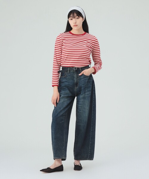 BEAMS HEART(ビームスハート)の「ボーダー テンチ プルオーバー(Tシャツ/カットソー・レディース・ブラック/レッド/ベージュ・FREE)」の4枚目の写真