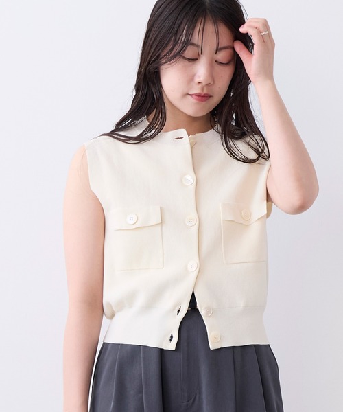 MICA&DEAL(マイカ&ディール)の「クルーネックニットベスト(ニット/セーター・レディース・アイボリー/ダークネイビー/キャメル・FREE)」の16枚目の写真