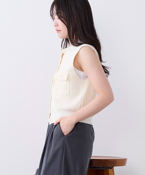 MICA&DEAL(マイカ&ディール)の「クルーネックニットベスト(ニット/セーター・レディース・アイボリー/ダークネイビー/キャメル・FREE)」の17枚目の写真