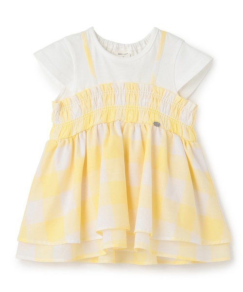 petit main(プティマイン)の「【接触冷感/リンク】ブロックチェックドッキングTシャツ(Tシャツ/カットソー・キッズ・ブラウン/ライトブルー/イエロー・100cm/130cm/90cm/110cm/120cm/80cm)」の3枚目の写真