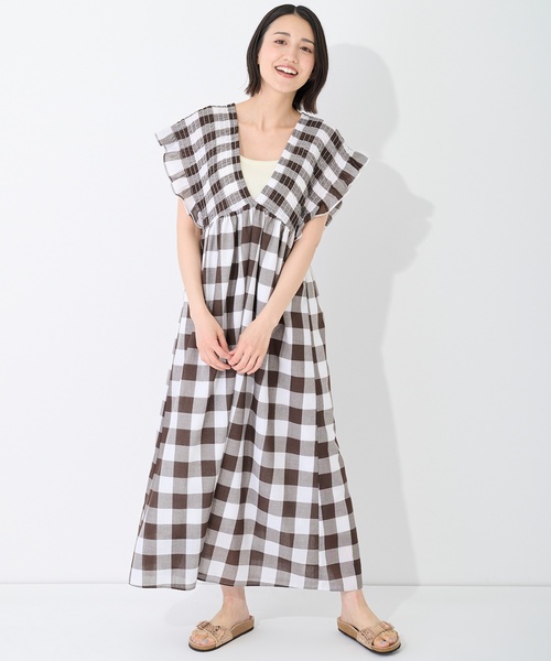 petit main(プティマイン)の「【接触冷感/リンク】ブロックチェックドッキングTシャツ(Tシャツ/カットソー・キッズ・ブラウン/ライトブルー/イエロー・100cm/130cm/90cm/110cm/120cm/80cm)」の4枚目の写真