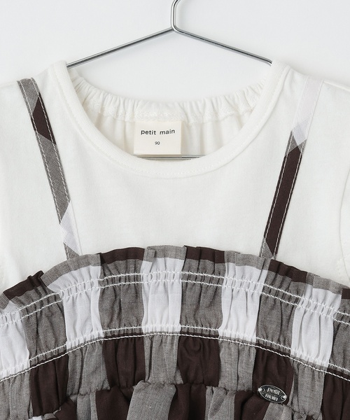 petit main(プティマイン)の「【接触冷感/リンク】ブロックチェックドッキングTシャツ(Tシャツ/カットソー・キッズ・ブラウン/ライトブルー/イエロー・100cm/130cm/90cm/110cm/120cm/80cm)」の7枚目の写真