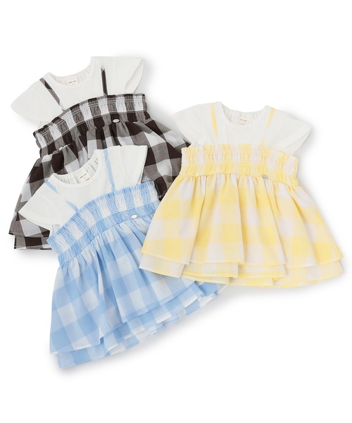 petit main(プティマイン)の「【接触冷感/リンク】ブロックチェックドッキングTシャツ(Tシャツ/カットソー・キッズ・ブラウン/ライトブルー/イエロー・100cm/130cm/90cm/110cm/120cm/80cm)」の12枚目の写真