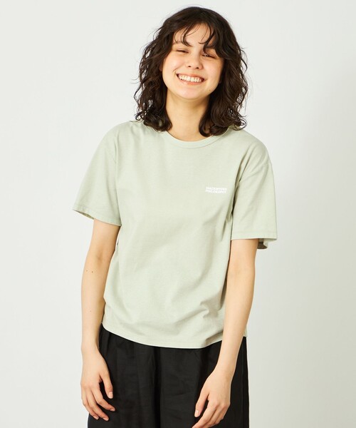 MACKINTOSH PHILOSOPHY（ﾏｯｷﾝﾄｯｼｭ ﾌｨﾛｿﾌｨｰ）の「GREY LABEL リネンミックスロゴTシャツ（Tシャツ/カットソー・レディース・ブラウン系その他4/グリーン系その他/オフホワイト/パープル系その他/ピンク系その他2/ブラック/ライトブルー・2/6）」の4枚目の写真
