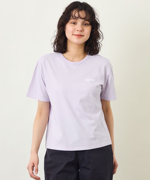 MACKINTOSH PHILOSOPHY（ﾏｯｷﾝﾄｯｼｭ ﾌｨﾛｿﾌｨｰ）の「GREY LABEL リネンミックスロゴTシャツ（Tシャツ/カットソー・レディース・ブラウン系その他4/グリーン系その他/オフホワイト/パープル系その他/ピンク系その他2/ブラック/ライトブルー・2/6）」の6枚目の写真