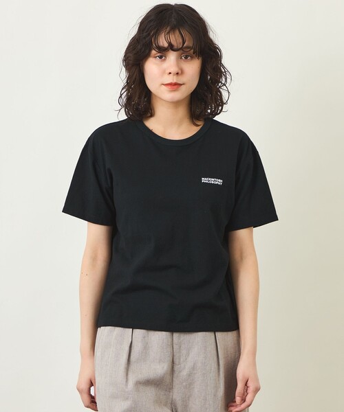 MACKINTOSH PHILOSOPHY（ﾏｯｷﾝﾄｯｼｭ ﾌｨﾛｿﾌｨｰ）の「GREY LABEL リネンミックスロゴTシャツ（Tシャツ/カットソー・レディース・ブラウン系その他4/グリーン系その他/オフホワイト/パープル系その他/ピンク系その他2/ブラック/ライトブルー・2/6）」の2枚目の写真