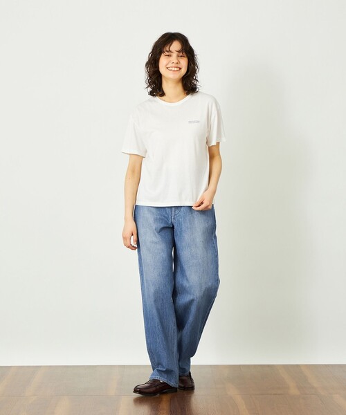 MACKINTOSH PHILOSOPHY（ﾏｯｷﾝﾄｯｼｭ ﾌｨﾛｿﾌｨｰ）の「GREY LABEL リネンミックスロゴTシャツ（Tシャツ/カットソー・レディース・ブラウン系その他4/グリーン系その他/オフホワイト/パープル系その他/ピンク系その他2/ブラック/ライトブルー・2/6）」の8枚目の写真