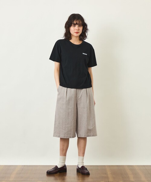 MACKINTOSH PHILOSOPHY（ﾏｯｷﾝﾄｯｼｭ ﾌｨﾛｿﾌｨｰ）の「GREY LABEL リネンミックスロゴTシャツ（Tシャツ/カットソー・レディース・ブラウン系その他4/グリーン系その他/オフホワイト/パープル系その他/ピンク系その他2/ブラック/ライトブルー・2/6）」の9枚目の写真