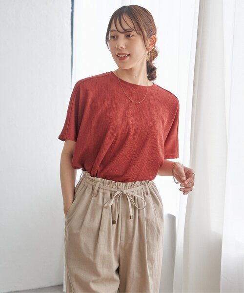 ikka(イッカ)の「【お得だ値】ジャカードドルマン裾タックプルオーバー(Tシャツ/カットソー・レディース・レッド系/ブラウン系その他/アイボリー/オリーブ/ブラック・S/M/L)」の16枚目の写真