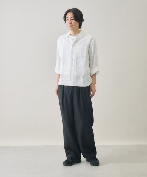kuros'(クロス)の「【kuros’オリジナル】リラックスリネンパンツ|日本製 リネン100%(その他パンツ・メンズ・チャコールグレー/ブラック・MEDIUM/LARGE)」の9枚目の写真