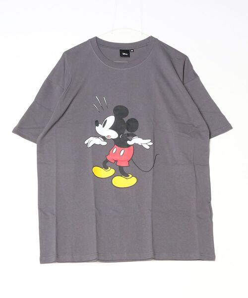 Disney（ディズニー）の「【Disney/ディズニー】プリント オーバーサイズ Tシャツ（Tシャツ/カットソー・メンズ・グレー系その他/杢グレー/ホワイト系その他/オフホワイト/ベージュ/ダークグリーン/ネイビー/チャコール・L/XL/M）」の4枚目の写真