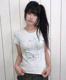 ユニコーンドローイングTシャツ (ブルー)