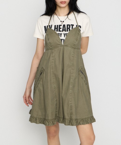 セール】COTTON ZIP HALTER NECK ワンピース（ワンピース）｜LAGUA GEM